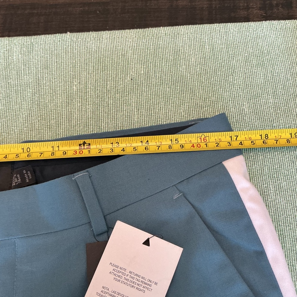 ASOS Men’s Dress Pants Teal Side Stripe Slim Fit 34x30 NWT - Picture 3 of 11